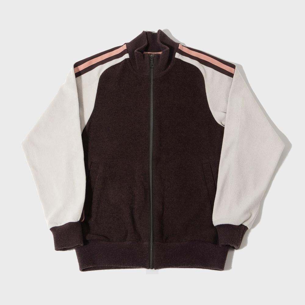 APPLIQUE JERSEY ZIPUP / BROWN