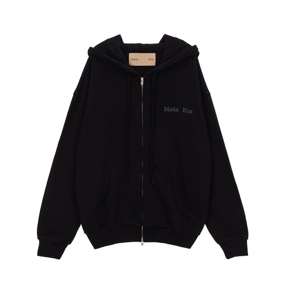 MATIN SOLID LOGO ZIP-UP IN BLACK