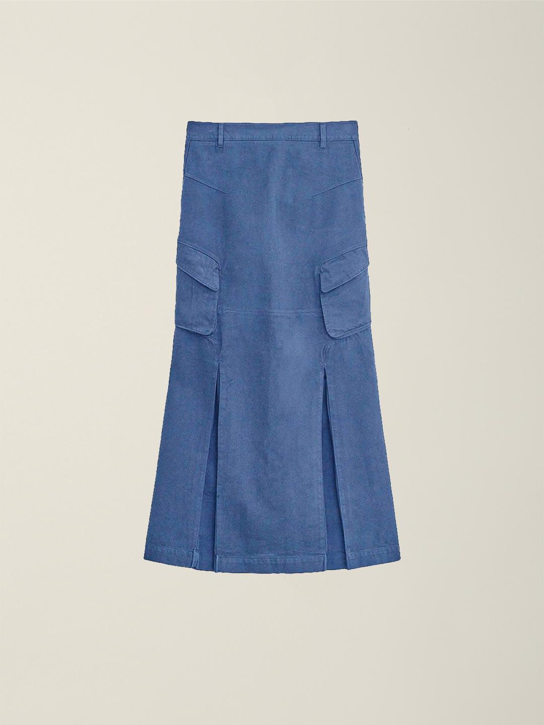 CARGO LONG SKIRT DEEP BLUE