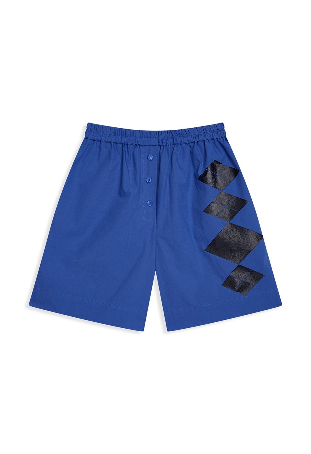 ARGYLE PAJAMA SHORTS, BLUE