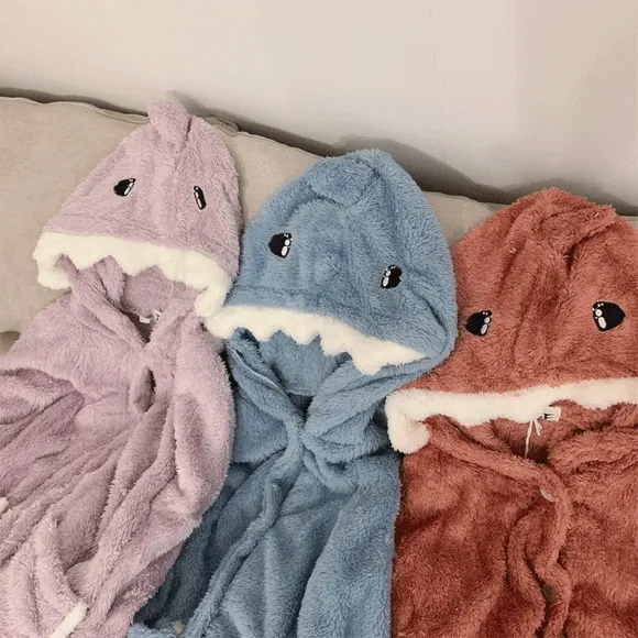 💙[당일출고/귀염둥!] 상어 겨울 수면잠옷 털 파자마 잠옷 고래 트윈 파자마파티