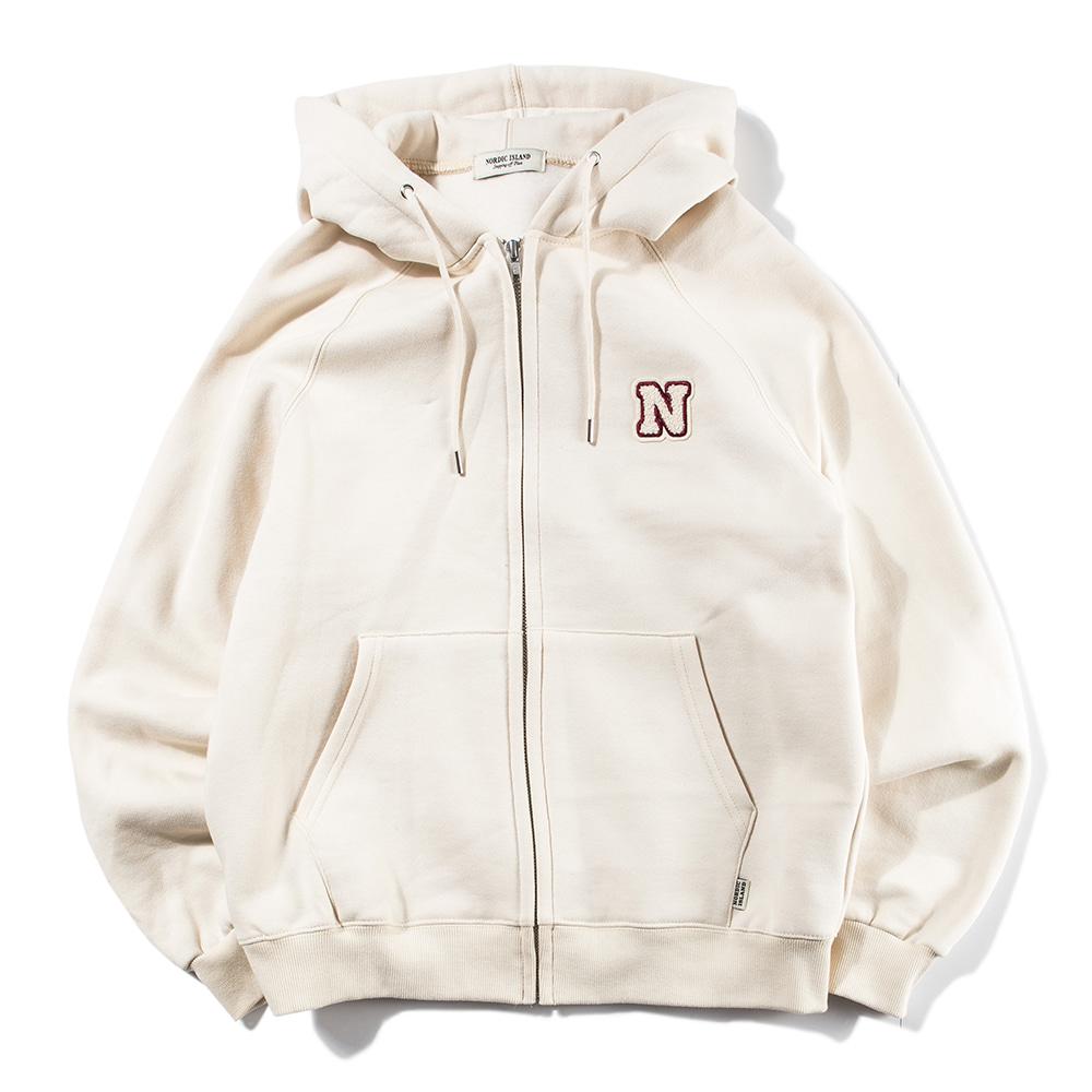 DW N LOGO 후드집업 - 아이보리