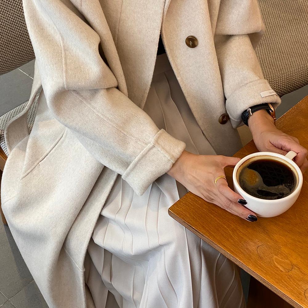 [자체제작 4차] 153cm 키작녀코트 고급 핸드메이드 울 캐시미어 롱 코트 3color