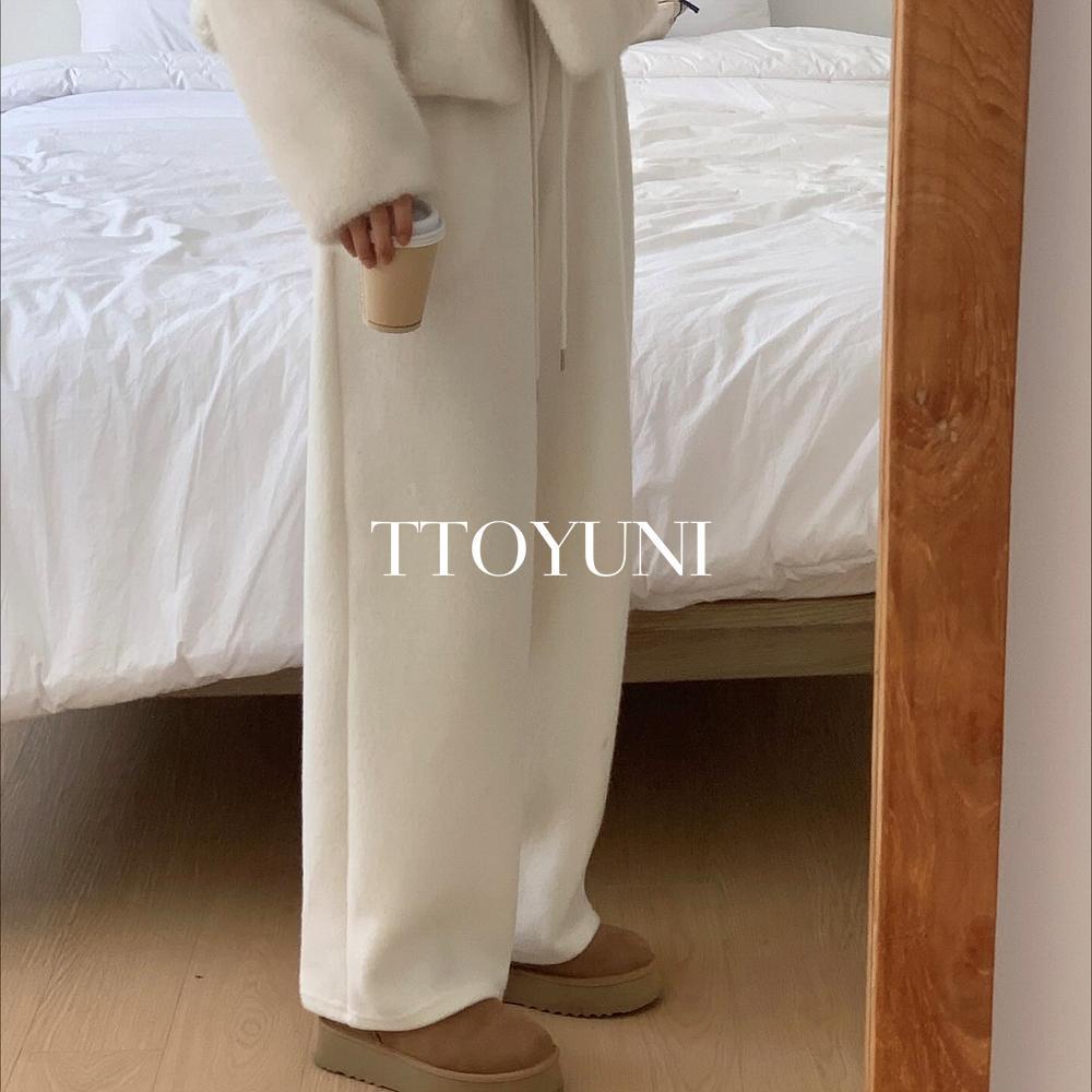 떠유니 리터 liter 포니 울 스트레이트 밴딩 팬츠 일자핏 세미와이드 긴바지 떠유니