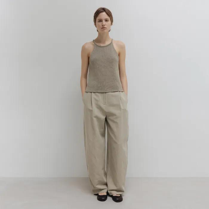 halter knit (pale khaki)