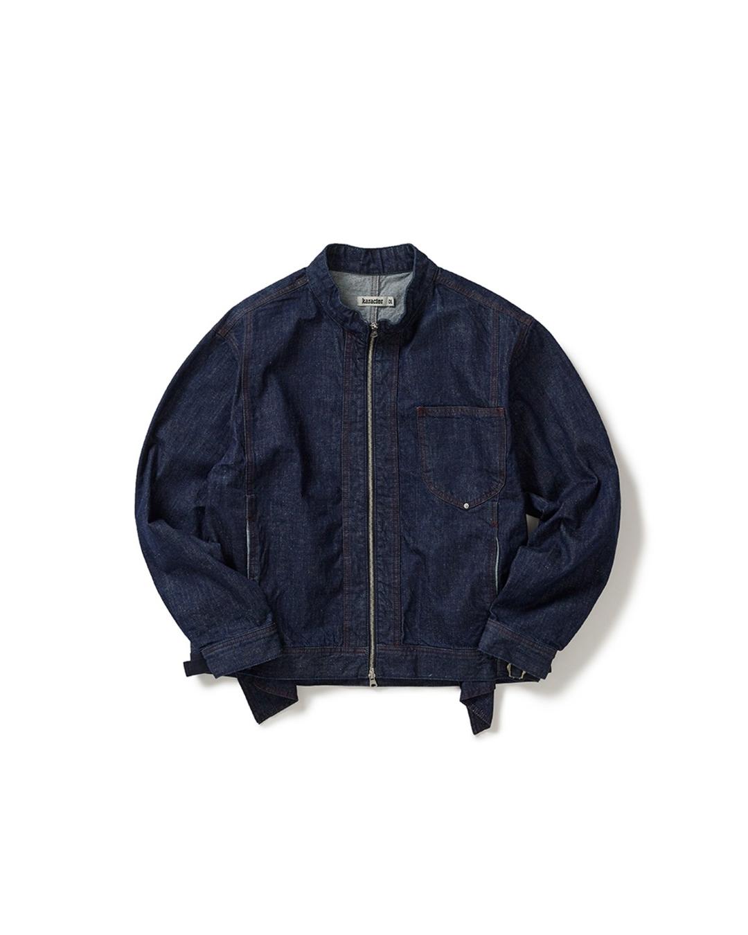 Nep denim zip-up jacket / Indigo