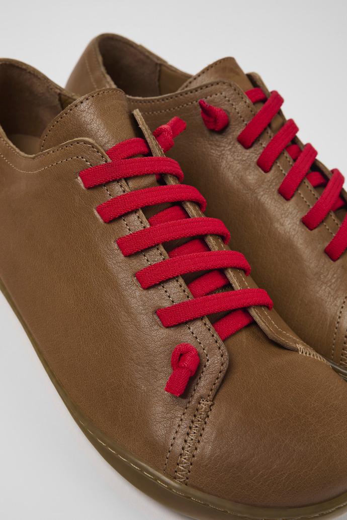 Beige Leather Shoes for Men