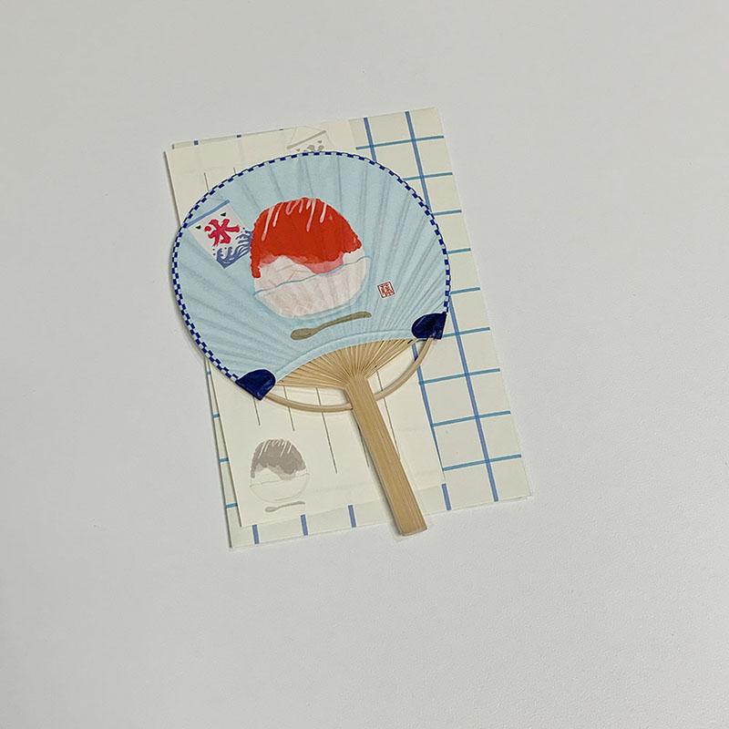 카키고오리 부채 + 카드 세트