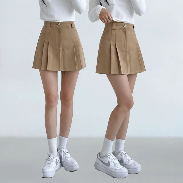 [S~2XL / y2k!] 클리어 핀턱 A라인 스커트 - 4color