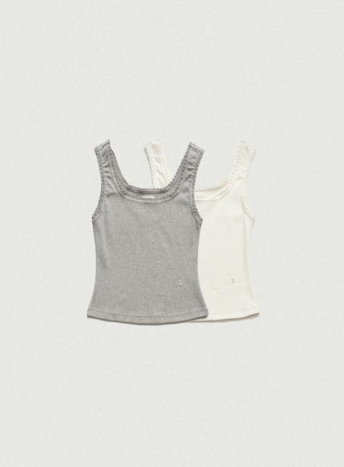 Dahlia Lace Ribbed Tank Top(2-Pack)