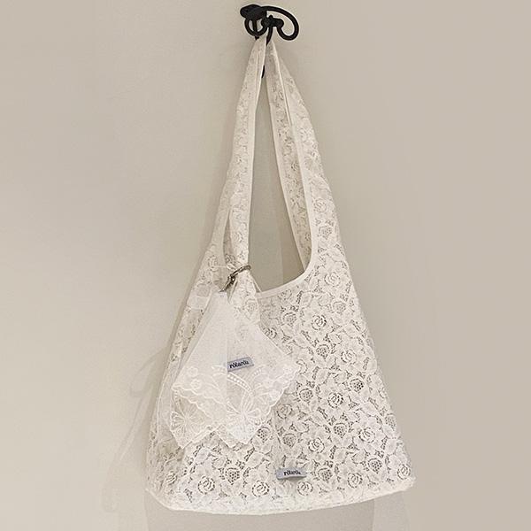 로라로라 [2024-11-08예약배송]LACE ECO BAG WHITE