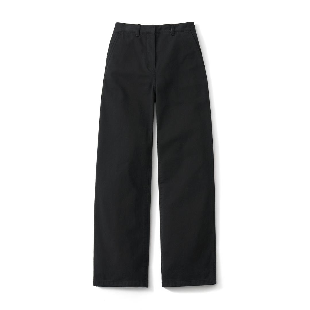 Classic Cotton Pants (Straight Fit)_Black