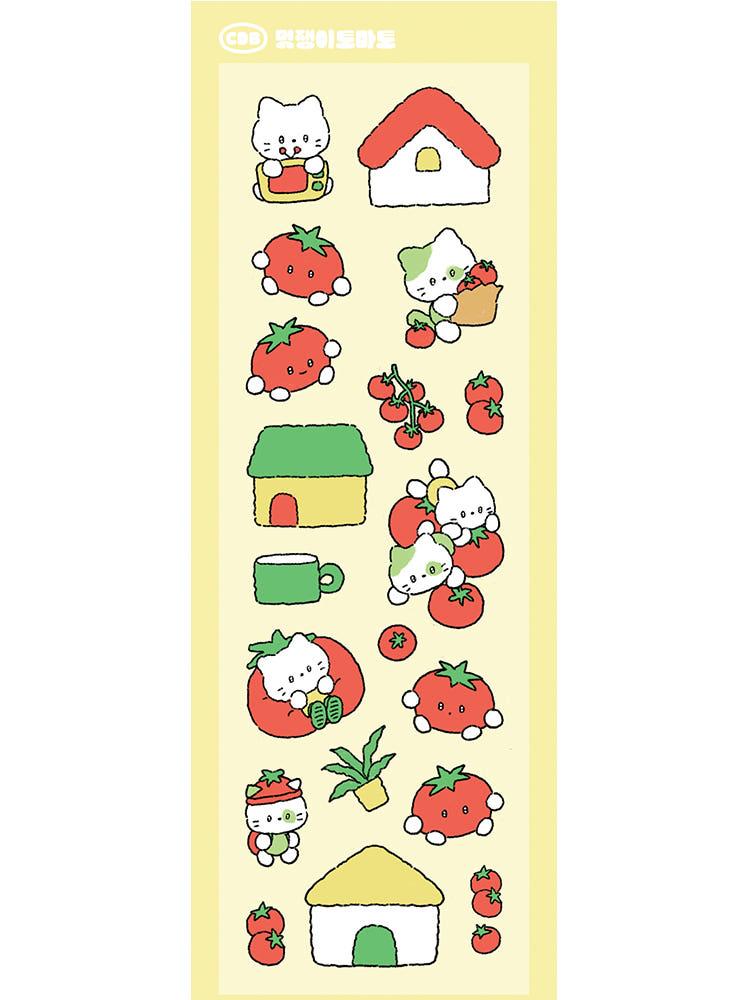 고양이다방 투명스티커 멋쟁이토마토