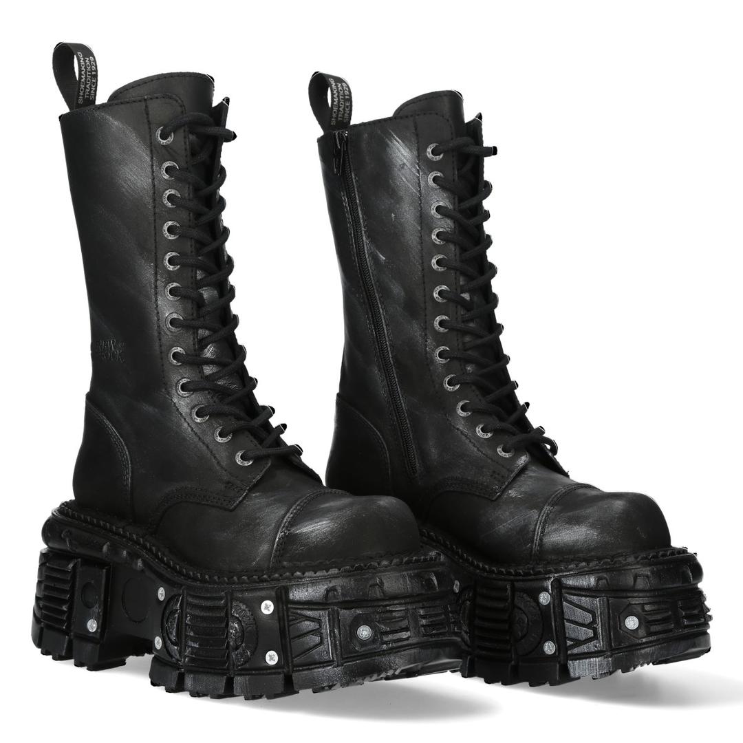 [뉴락 NEW ROCK] 스크래치 이펙트 탱크 스크류 미드카프 부츠 M-MILI211-C19