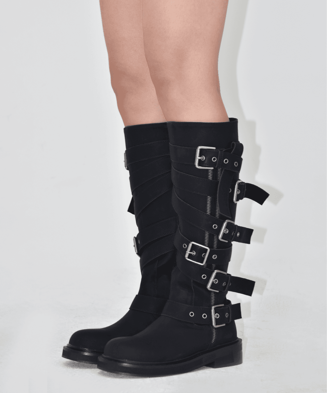 MATTE 6 STRAP LONG BOOTS