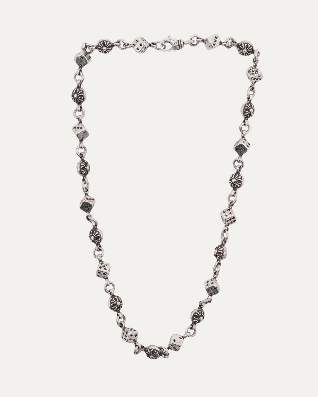 Dice and Plus Ball Necklace - OS / Silver