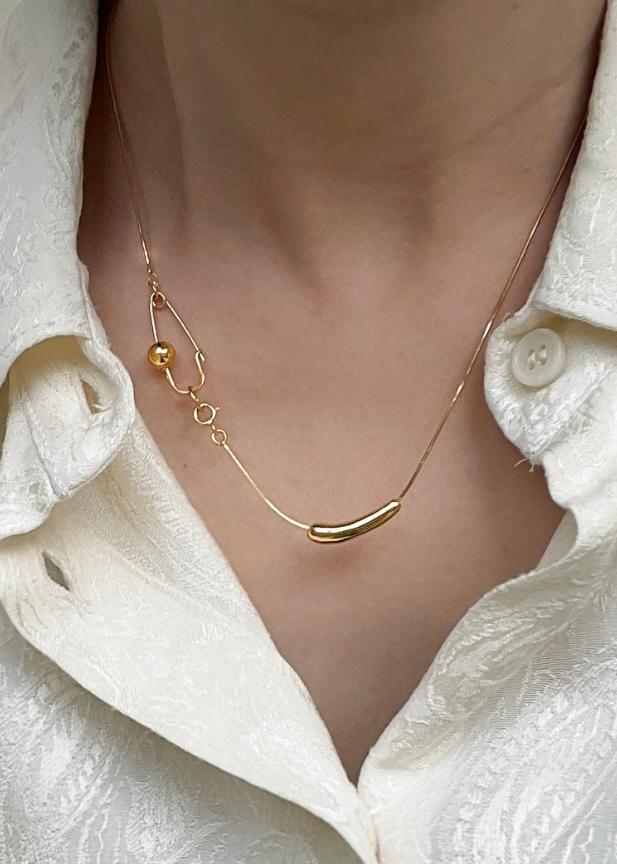 Light clip necklace Gold