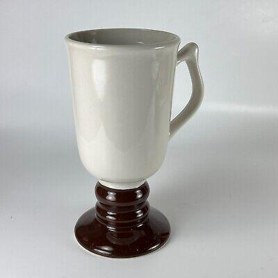 빈티지 홀 1273 피트 고블릿 머그잔 흰색 갈색 6" 높이 미국산 교체품
