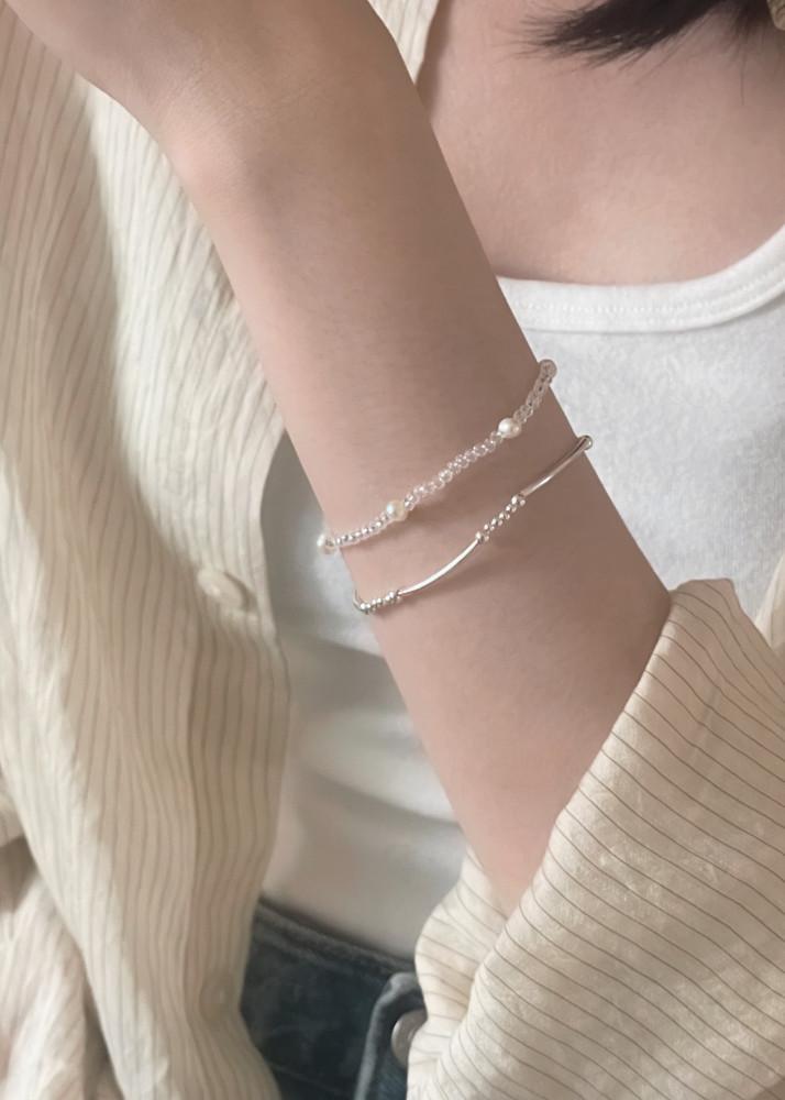 [모브닝] 에스티 실버 레이어드 볼 은팔찌