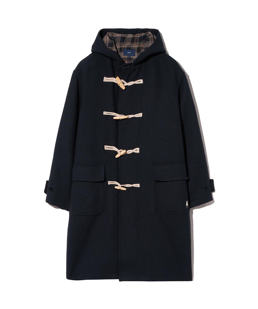 울 블렌디드 롱 더플 코트_네이비