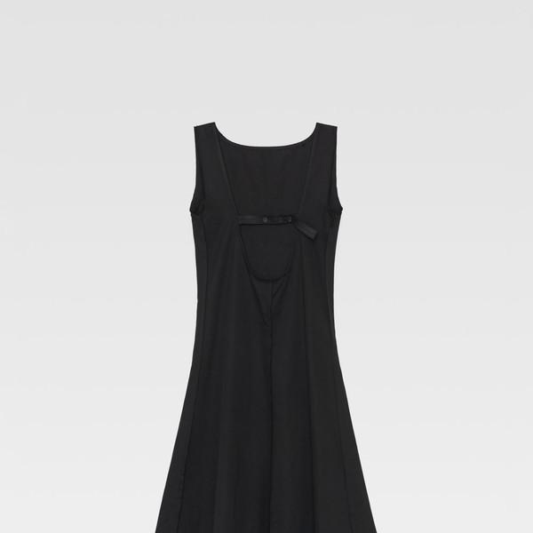 Button Band Strap Dress (black linen)