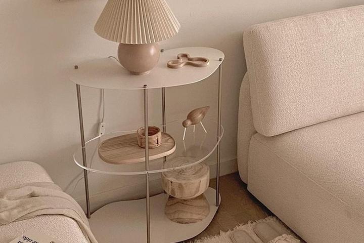 비스포크 모듈테이블 사이드협탁 거실소파테이블 아크릴오로라 A타입 (3단)