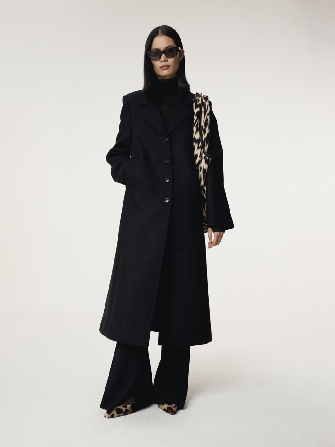 SLIM FIT LONG COAT (BLACK)