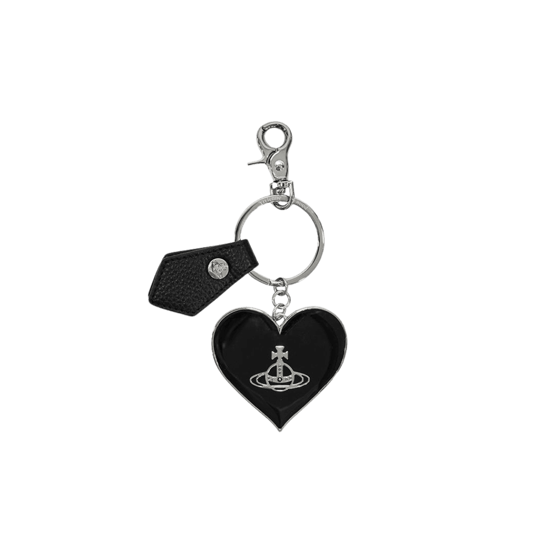 Vivienne Westwood Mirror Heart Orb Keyring Black