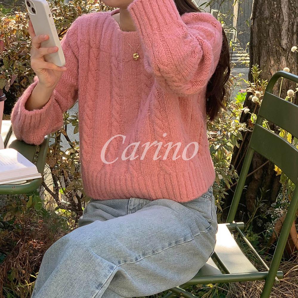 (당일/무료배송) 아잉 areing 브러쉬 보트넥 꽈배기 니트 (4color)