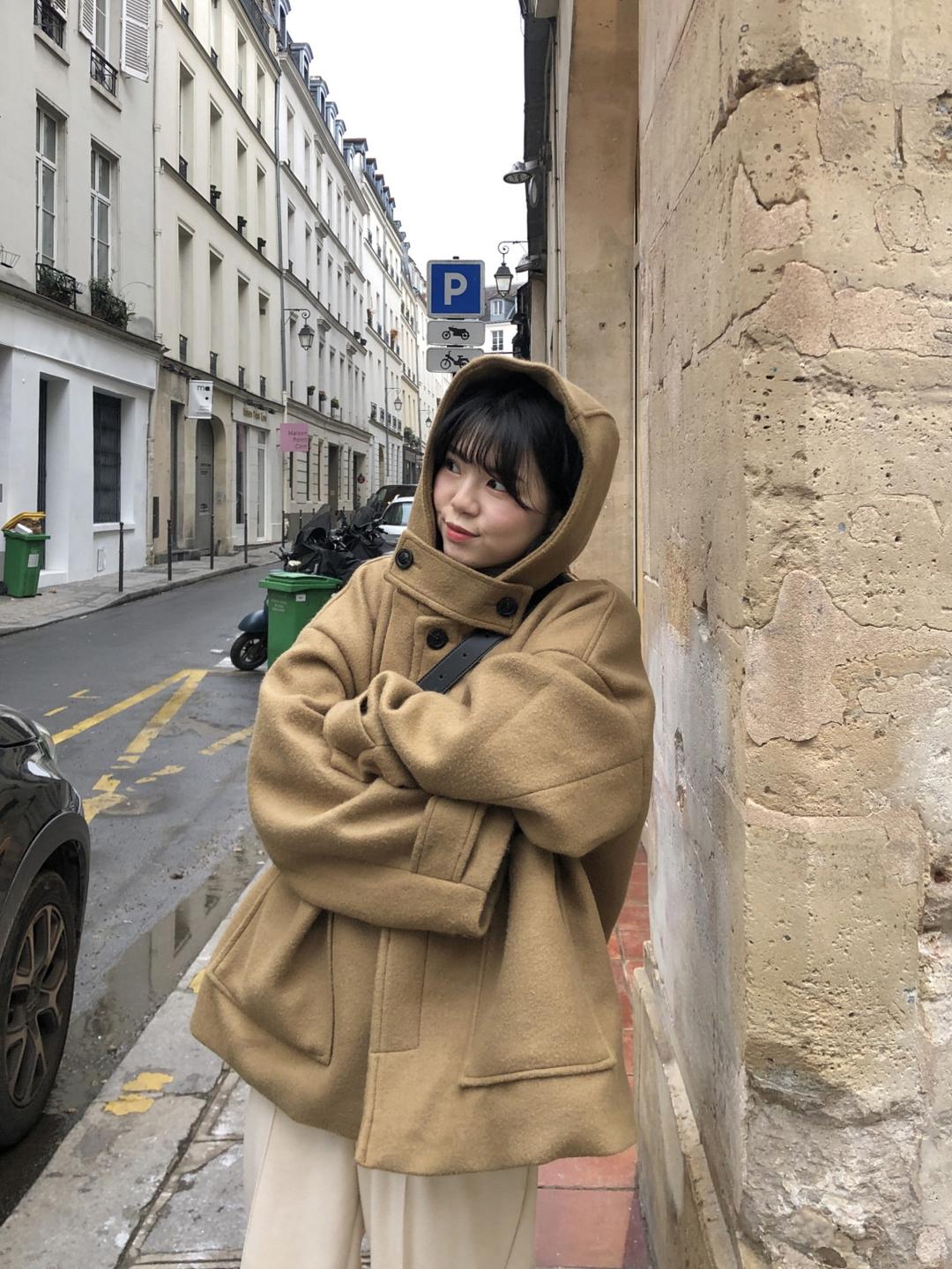 [남녀공용] 페페 숏 후드 코트 (2 color)