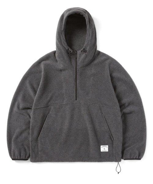 Fleece Hooded Pullover Charcoal