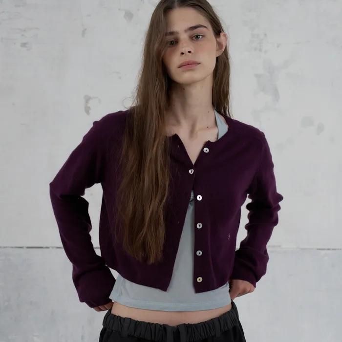 [10th] Some heart cardigan - grape