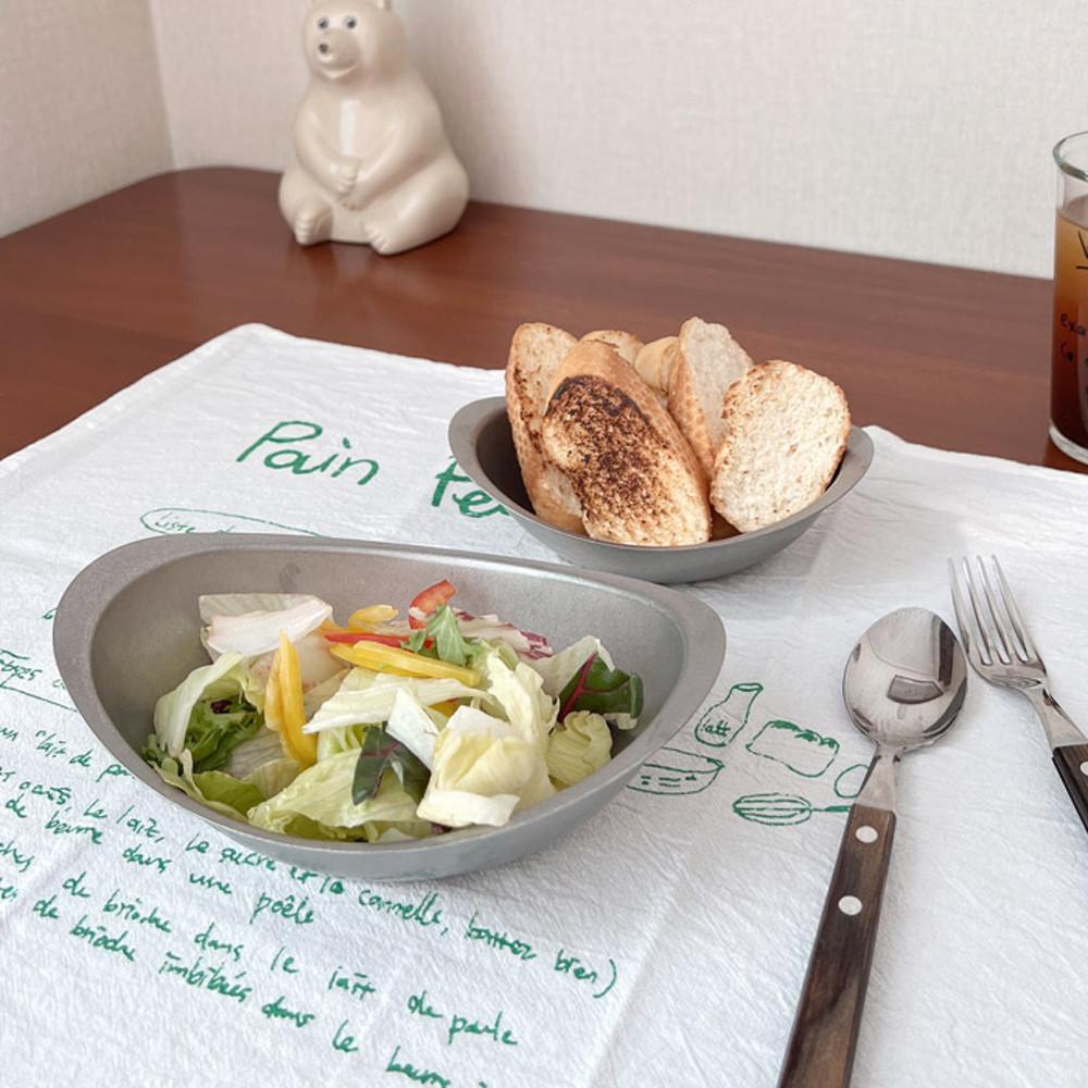 레트로 빈티지 스텐 타원접시 파스타볼 샐러드볼 오벌볼