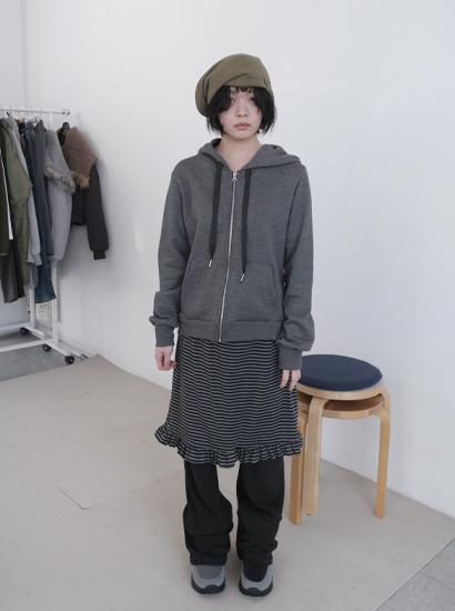 프릴 후드 집업