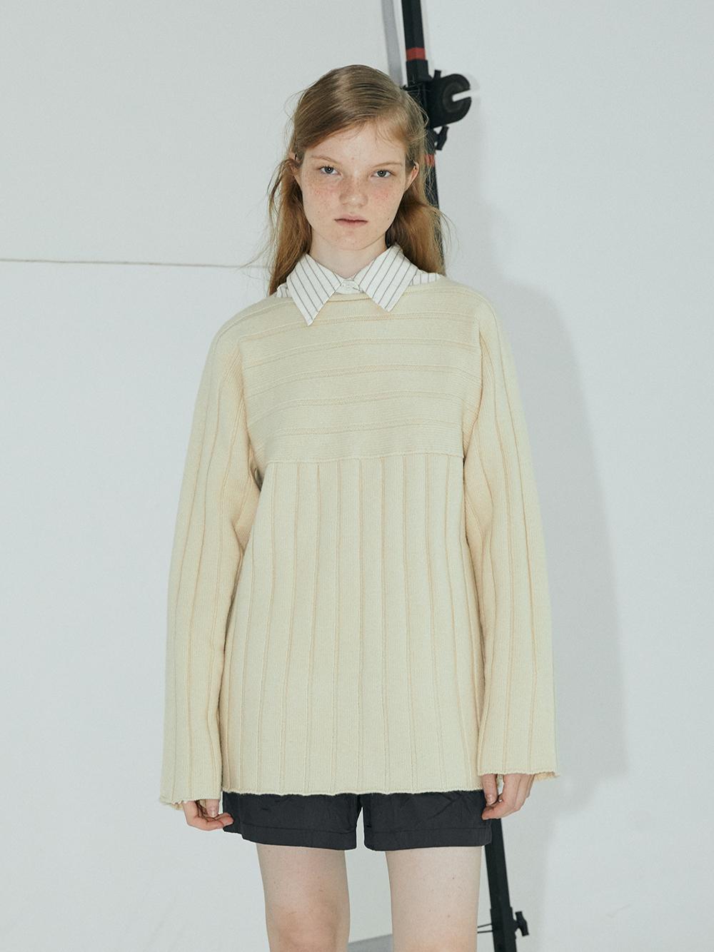 WIDE RIB SWEATER IVORY
