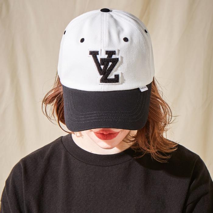 [바잘] VZ 아플리케 투톤 오버핏 볼캡 블랙