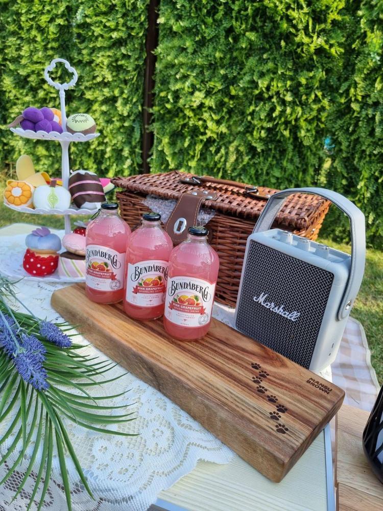 캄포 원목 플레이팅 도마 / 반려동물 플레이팅 도마 / 발바닥 패턴 / 만수브라운