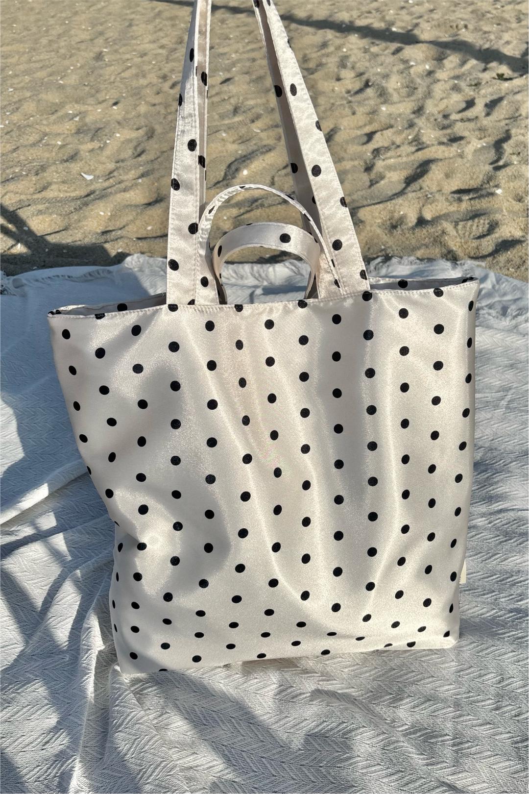 dot satin large bag (ivory)