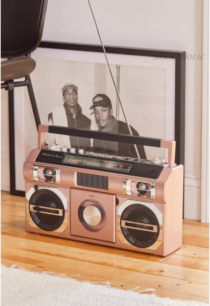 레트로 빈티지 아날로그 시디 CD 플레이어 휴대용 블루투스 붐박스 라디오 ﻿Studebaker