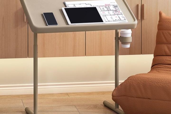[해외] 침대 보조 접이식 테이블, 높이조절 노트북 테이블, 1인가구 원룸 침실용