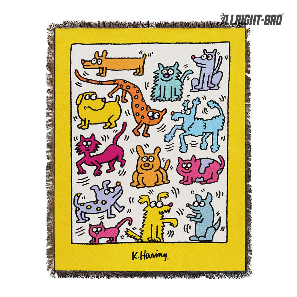 올라잇브로 캠핑 디자인 러그 블랭킷 담요 (옐로우퍼피 M 130x180)