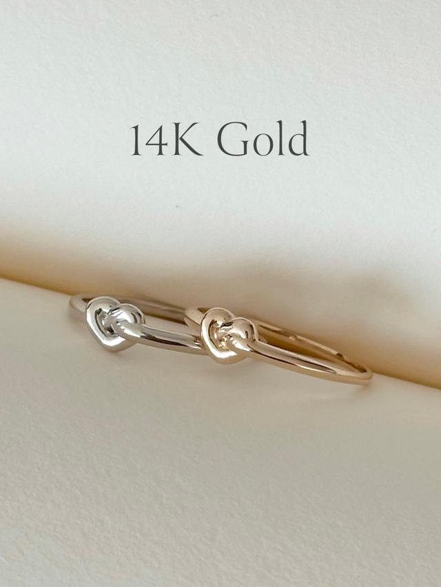 토프 프레첼 링 - 14k gold 하트 펜던트 체인 금목걸이