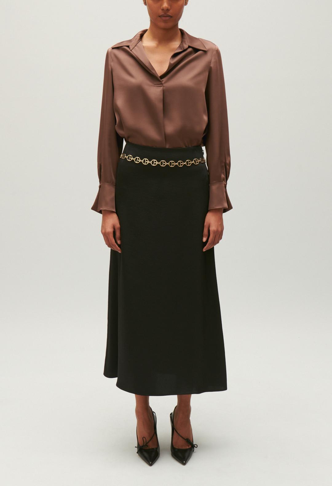 플레어핏 새틴 스커트