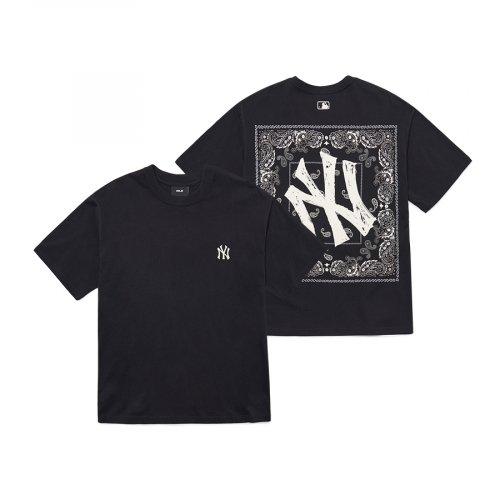 페이즐리 백로고 반팔 티셔츠 NY (Black)