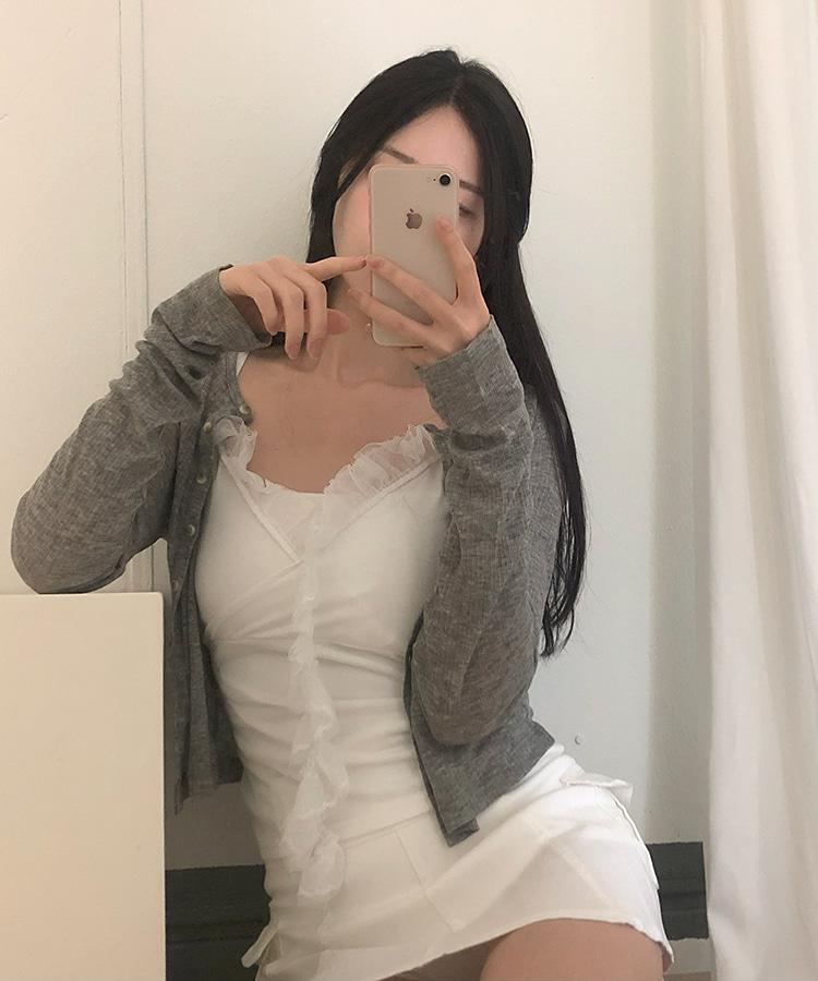 뮤 랩 레이스 슬리브리스