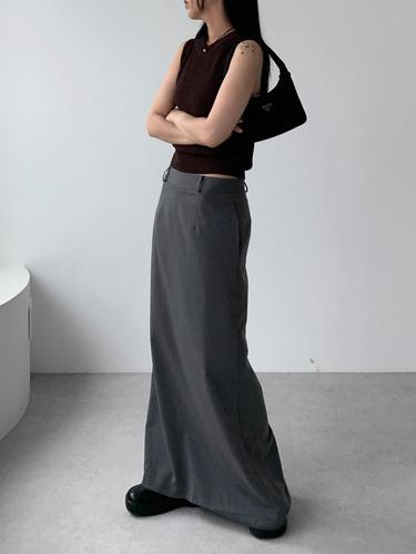 [주문폭주/ 1800장 판매돌파] 맥시 슬랙스 스커트 maxi slacks skirt (2colors)