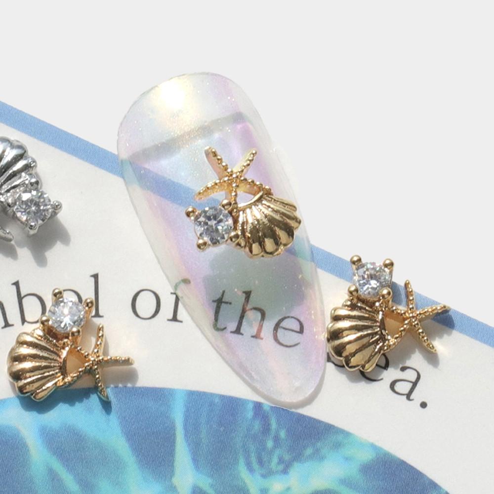 썸머 큐빅 조개파츠 (여름 불가사리 네일파츠)