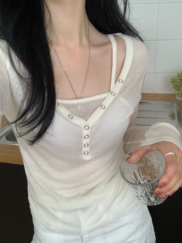 [ 오뉴어웨이 ] 요거트 시스루 텐셀 레이어드 티