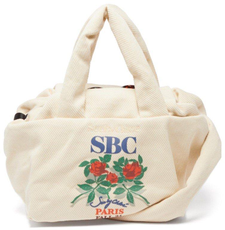 [트러스트온]21 FW 씨 바이 끌로에 Tilly 틸리 로즈 프린트 캔버스 토트백