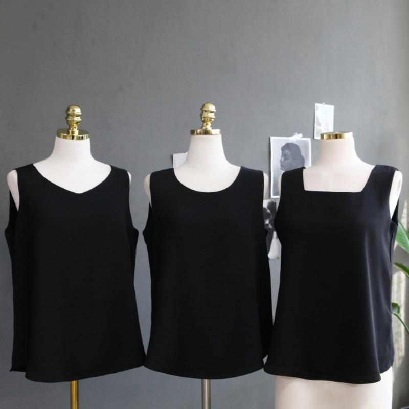 [자체제작] 에르메르 탑  실켓 이중 나시  (라운드/스퀘어넥/브이넥 3TYPE)(고급도톰소재ver)5차분완판